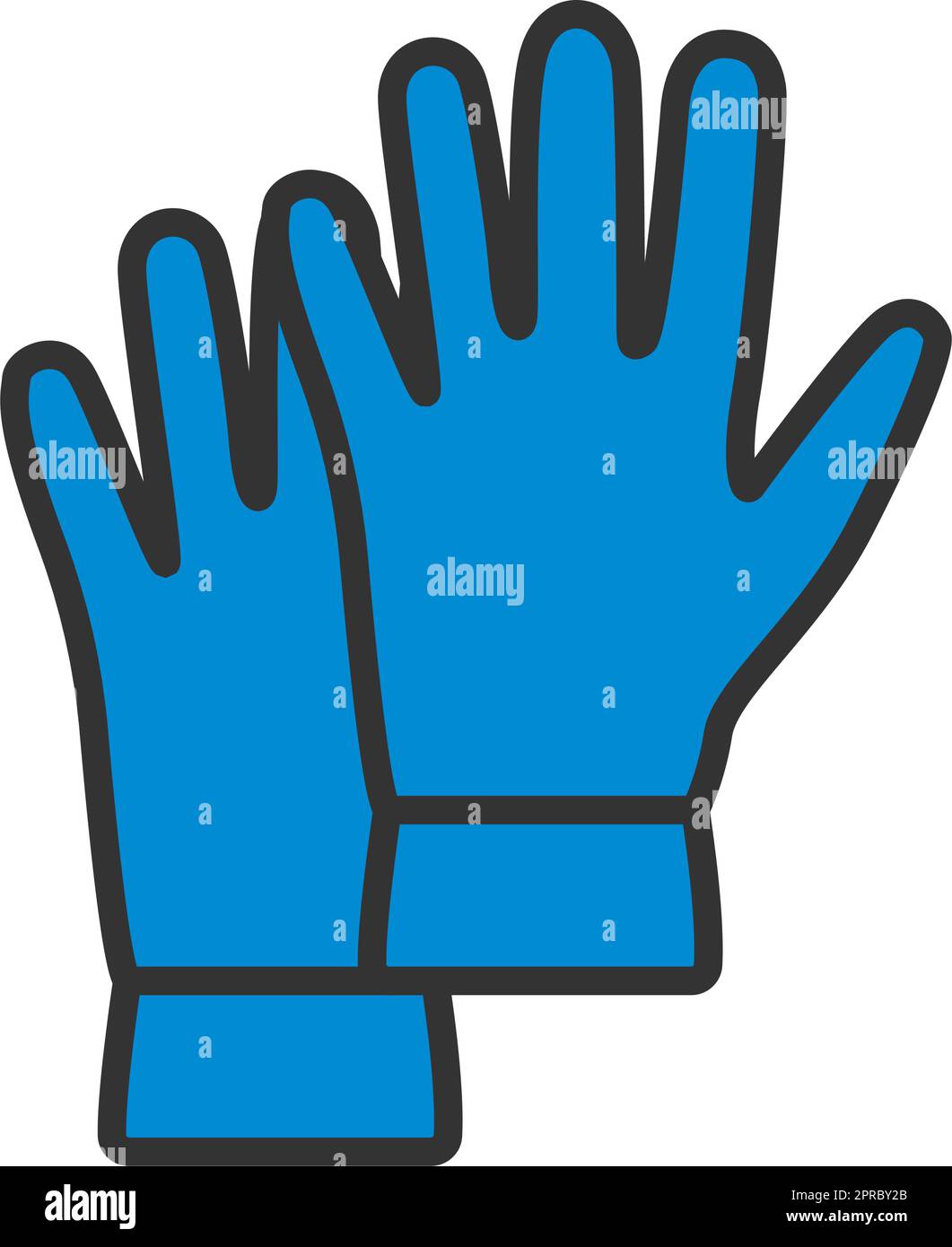 Rubber Protective Gloves Icon Stock Vector