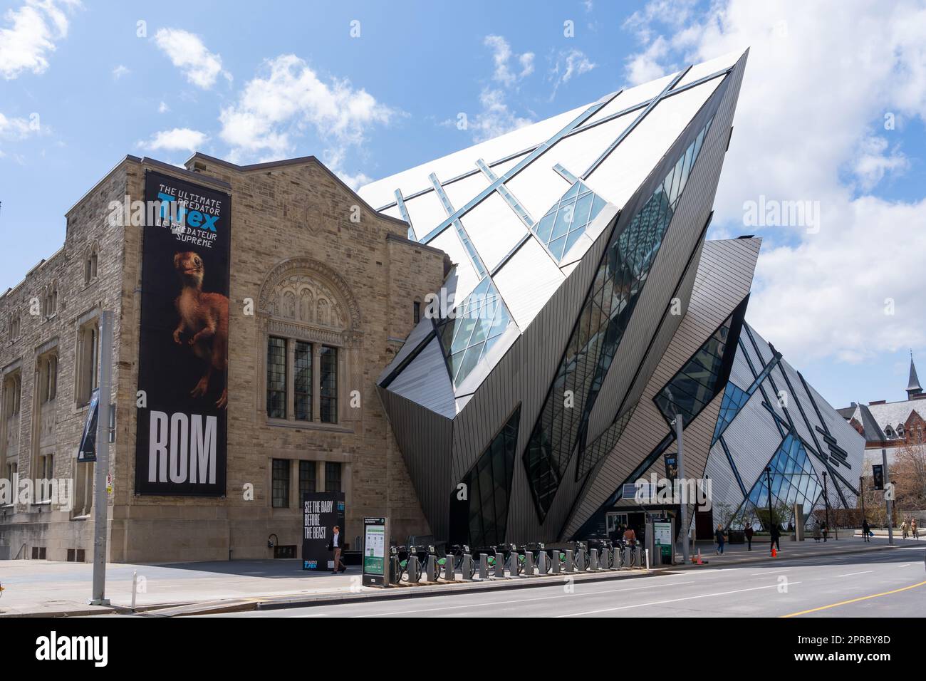 Toronto, Canada - April 26, 2023: Royal Ontario Museum on Bloor Street in Toronto, Canada. Stock Photo