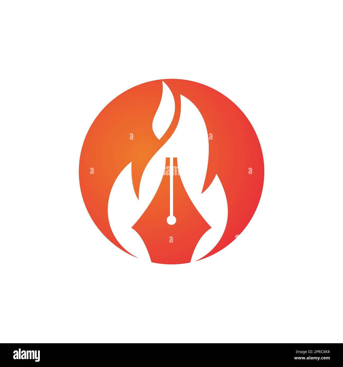 Fire Pen vector logo design concept. Hot writer vector logo icon. Stock Vector