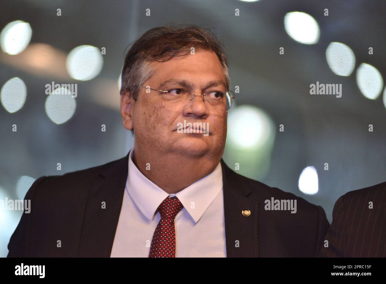 Minister of Justice of Brazil, Flavio Dino, during a press conference at LAAD DEFENCE & SECURITY 2023, in Rio de Janeiro/Brazil. Stock Photo