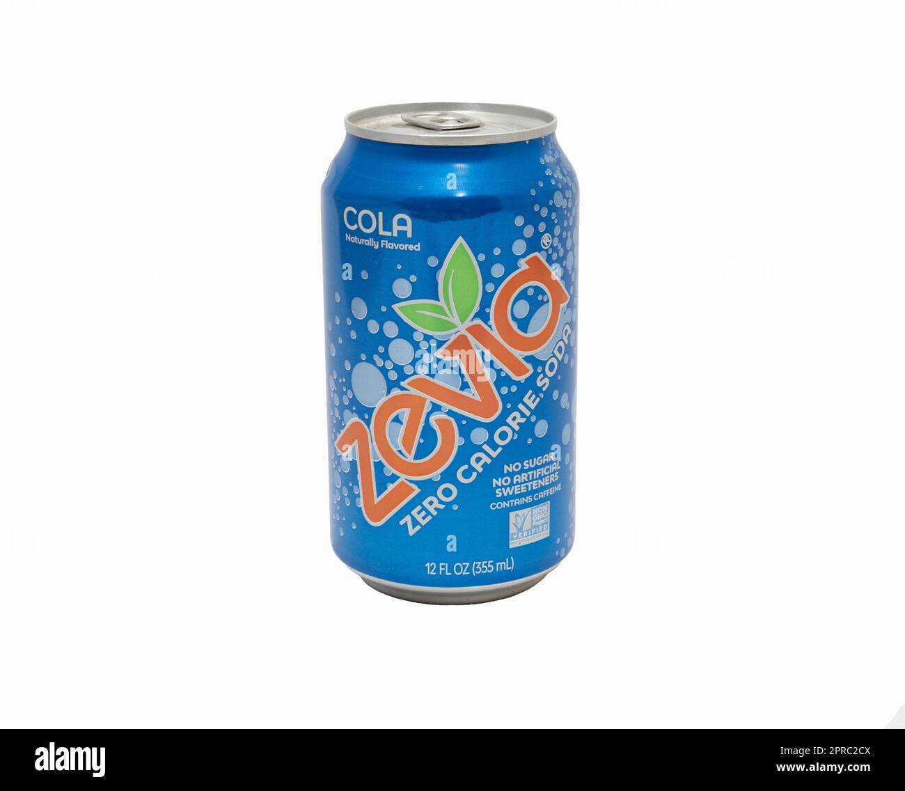 Can of Zevia cola soda against a white background Stock Photo Alamy