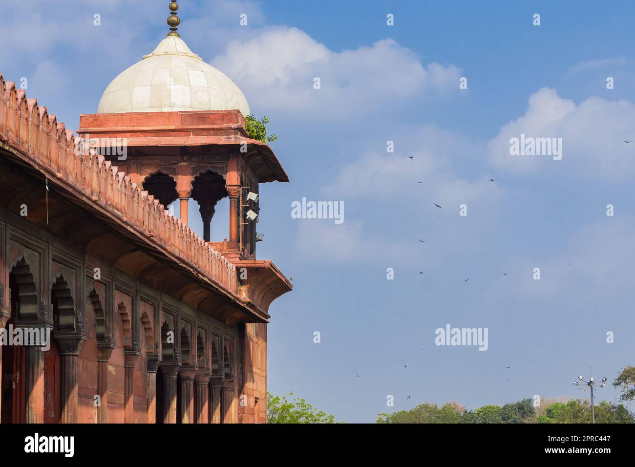 Tower of jama masjid, an ancient mosque of Delhi. The historical