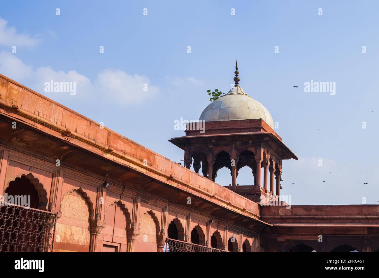 Tower of jama masjid, an ancient mosque of Delhi. The historical