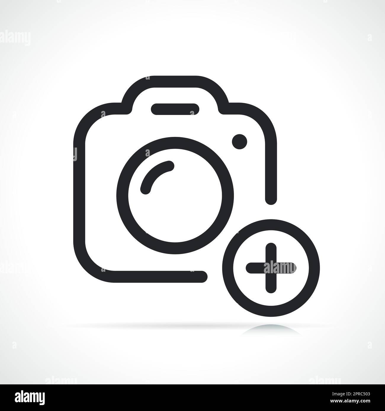 add photos line flat icon Stock Vector