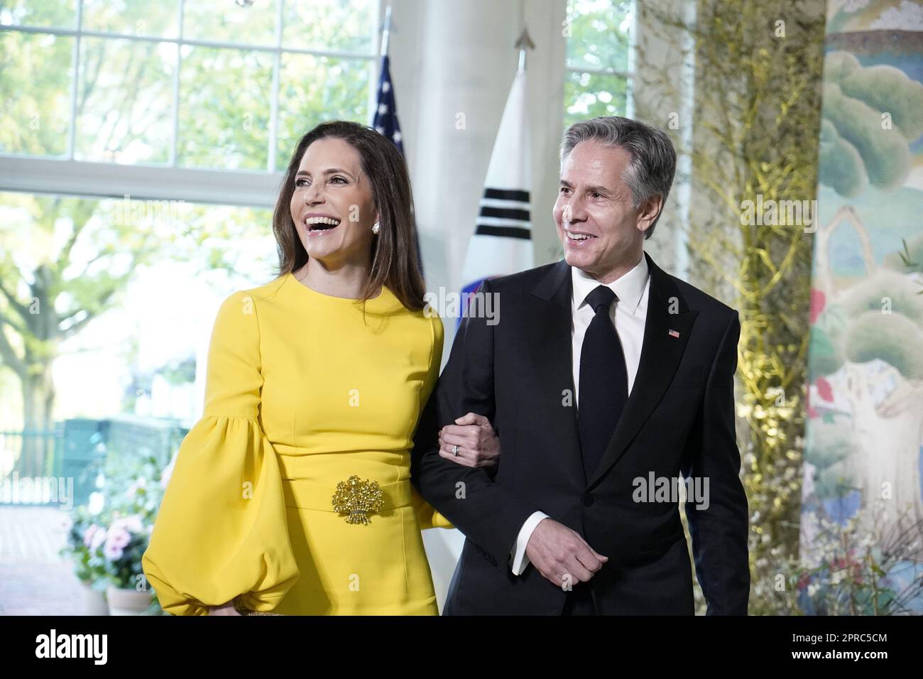 Washington, United States. 26th Apr, 2023. Secretary of State Antony J. Blinken and Assistant to the President and Cabinet Secretary Evan Ryan arrive for the State Dinner with President Joe Biden and the South Korea's President Yoon Suk Yeol at the White House in Washington, DC on Wednesday, April 26, 2023. Photo by Bonnie Cash/UPI Credit: UPI/Alamy Live News Stock Photo