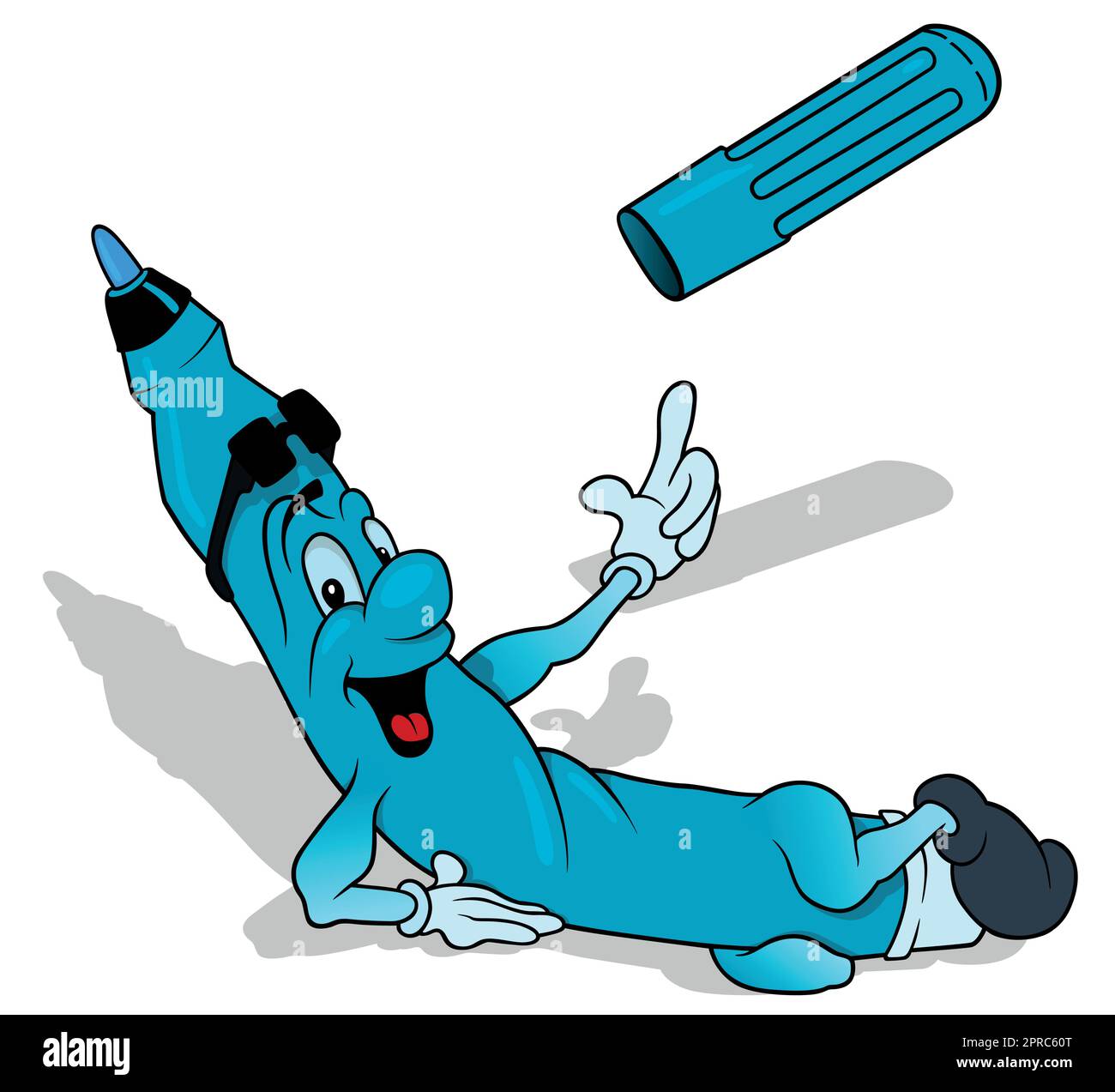 Blue Smiling Felttip Pen Lying on the Ground Stock Vector Image & Art