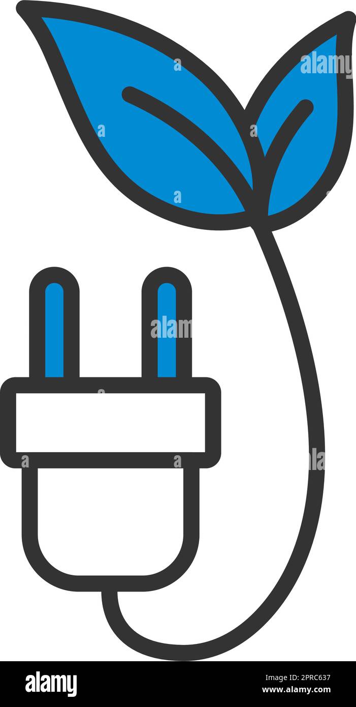Electric Plug With Leaves Icon Stock Vector Image & Art - Alamy