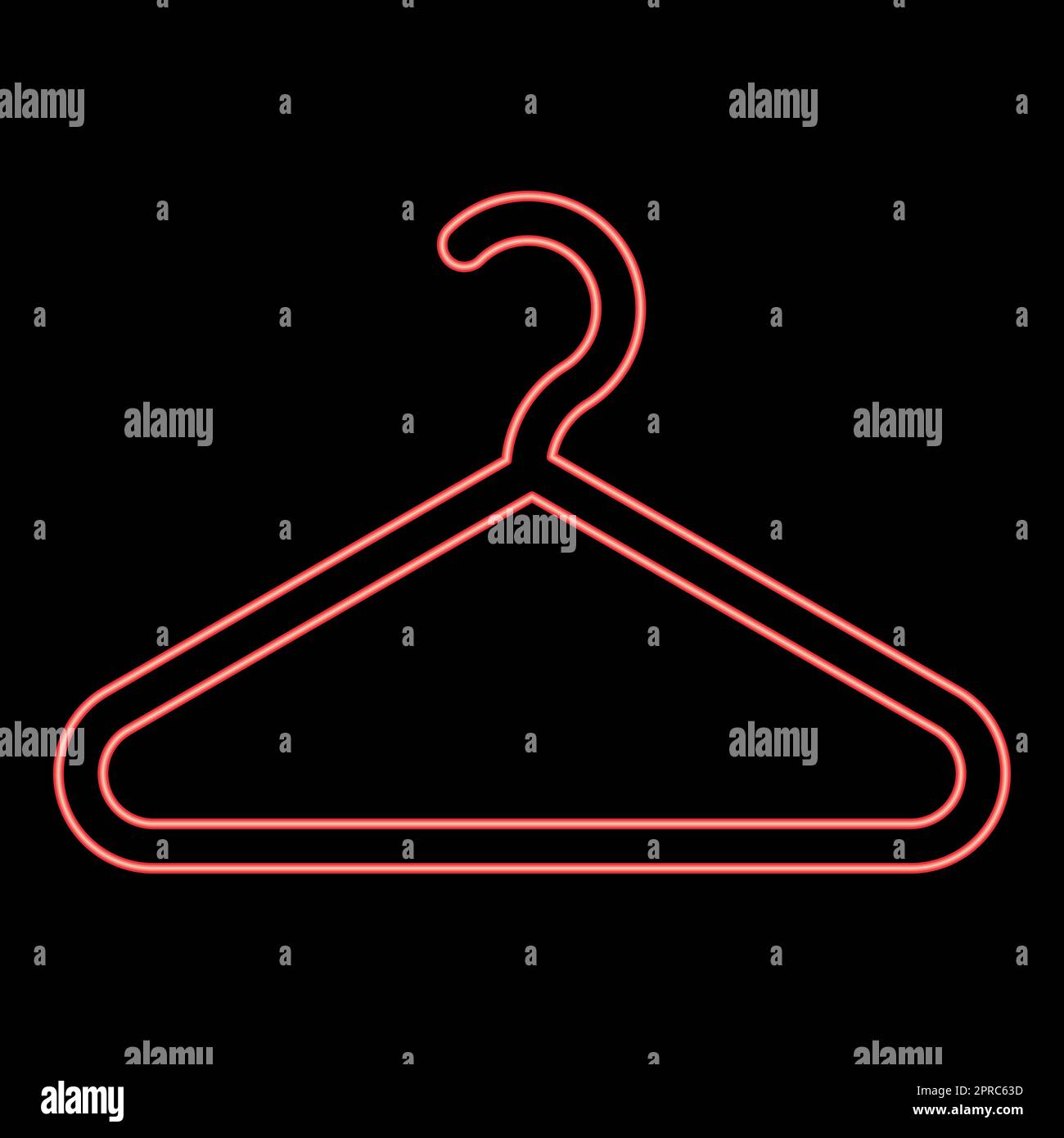 Neon hanger Clothes hanger red color vector illustration image flat