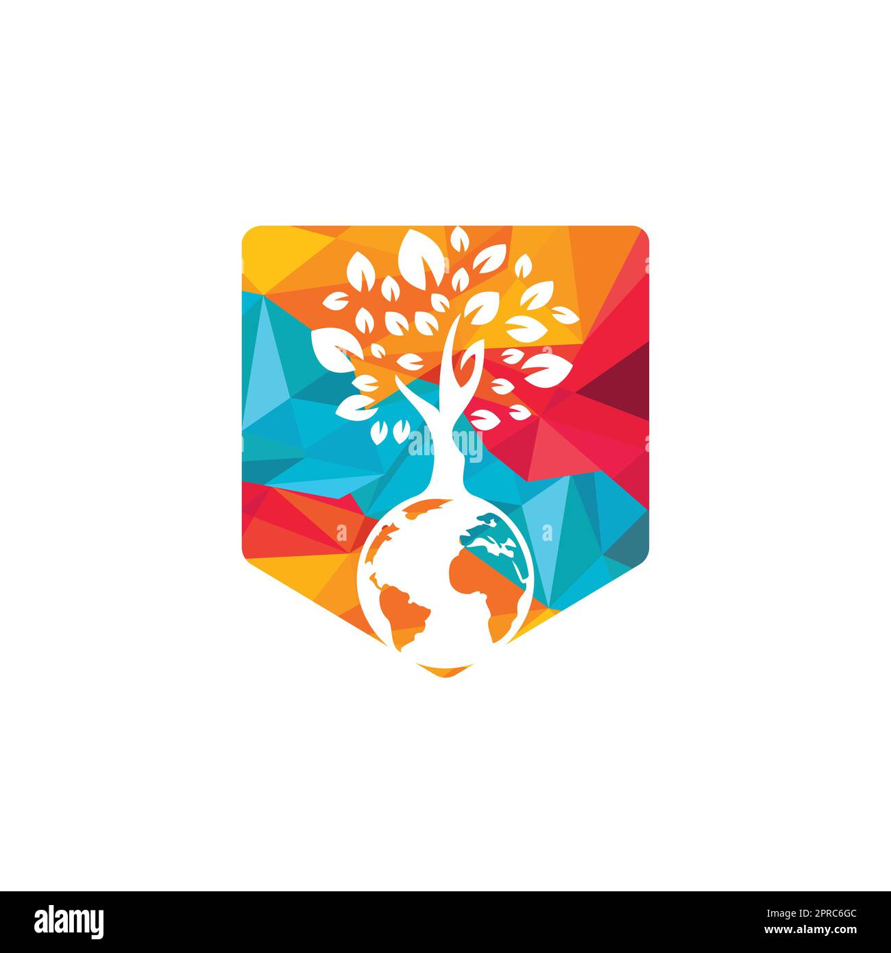Globe tree vector logo design template. Planet and eco symbol or icon ...