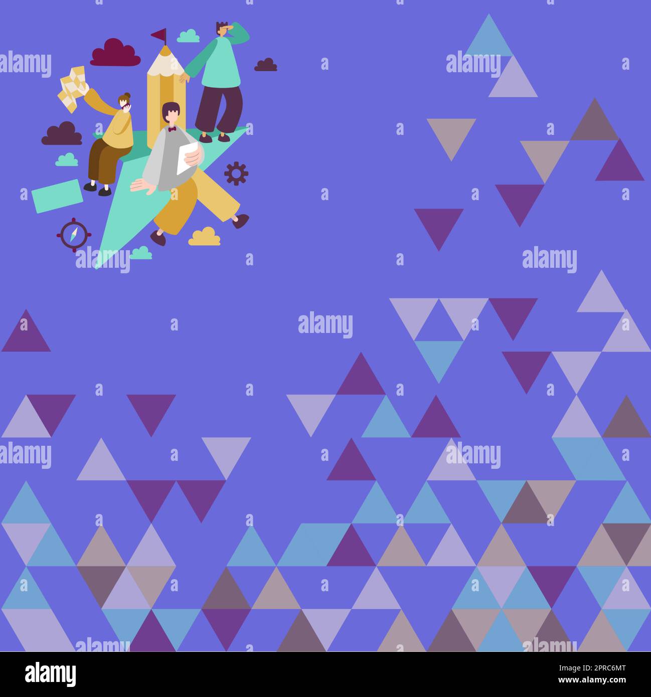 Three Employees Working Separate Assignments Together In The Clouds