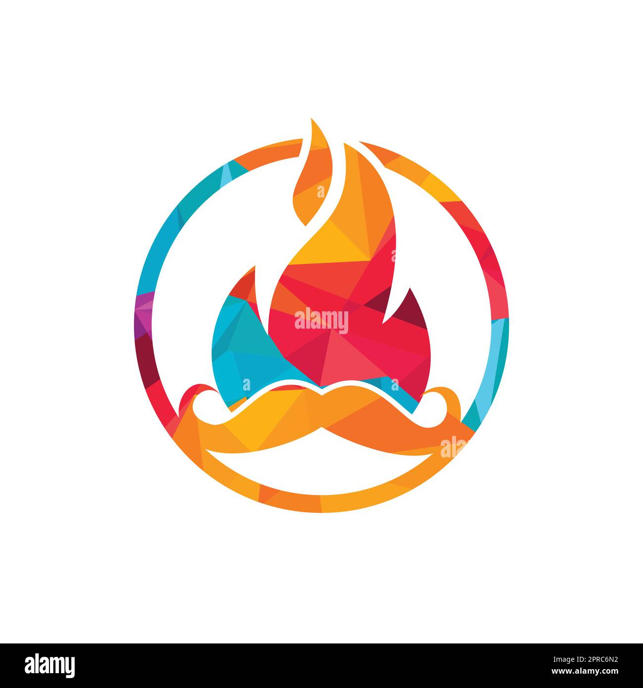 Mustache fire vector logo design concept. Restaurant or kitchen design