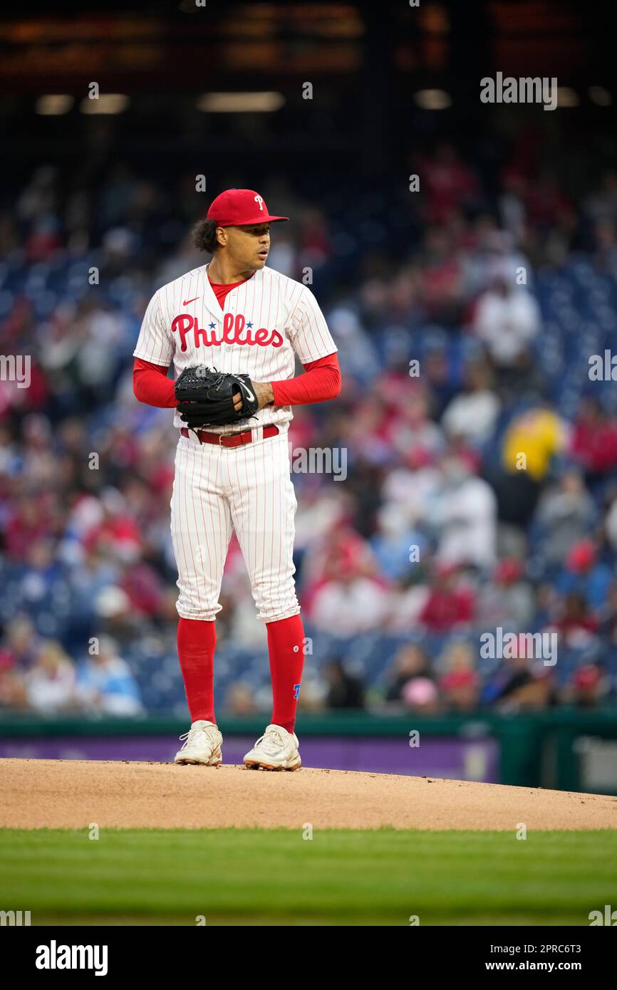 Philadelphia Phillies' Taijuan Walker plays during a baseball game,  Wednesday, April 26, 2023, in Philadelphia. (AP Photo/Matt Slocum Stock  Photo - Alamy