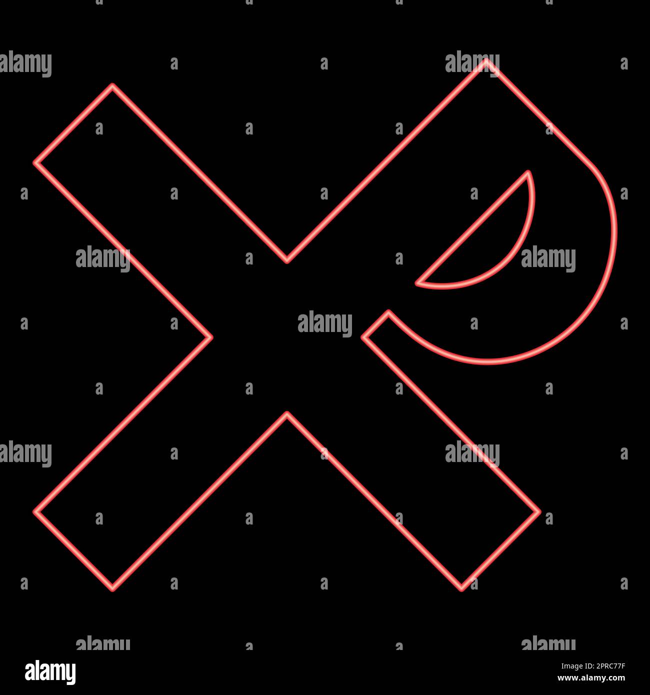 Neon cross monogram Rex tsar tzar czar Symbol of the His cross Saint