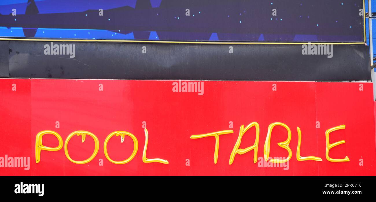 Pool Table Looking Sign Table sign hi-res stock photography and images - Alamy