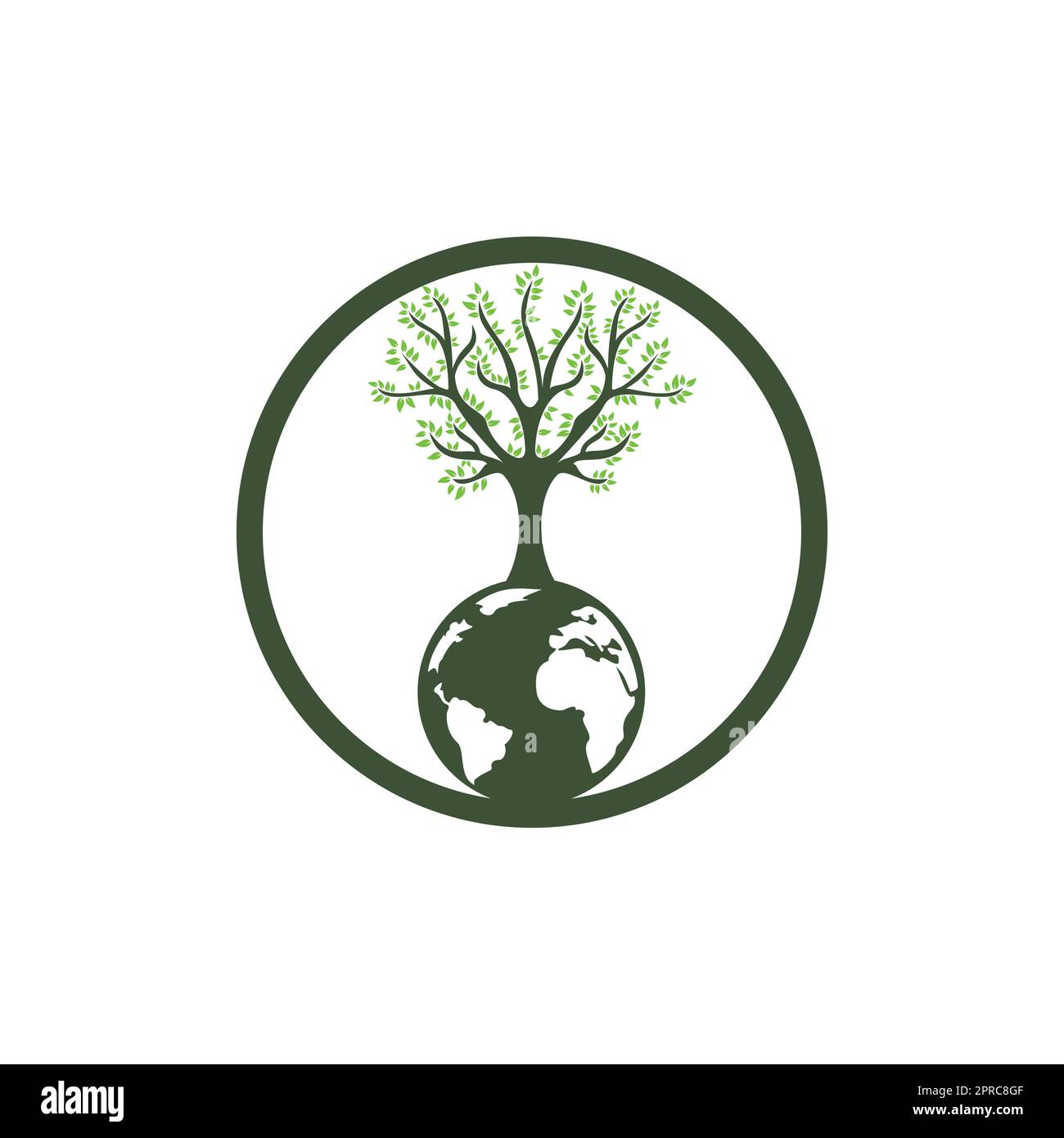Globe tree vector logo design template. Planet and eco symbol or icon ...