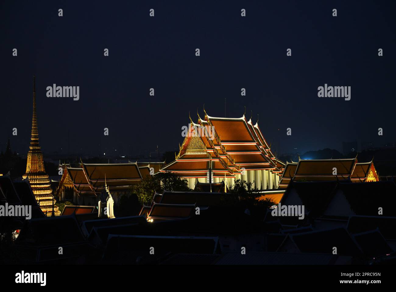 Wat Pho at night. Bangkok, Thailand. Stock Photo