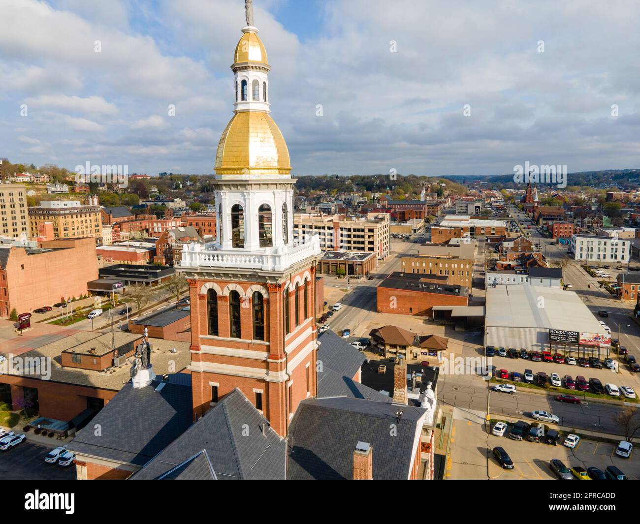 Dubuque County Courthouse. Aerial photograph of Dubuque, Iowa, USA on a