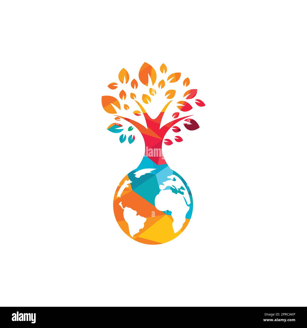 Globe tree vector logo design template. Planet and eco symbol or icon ...
