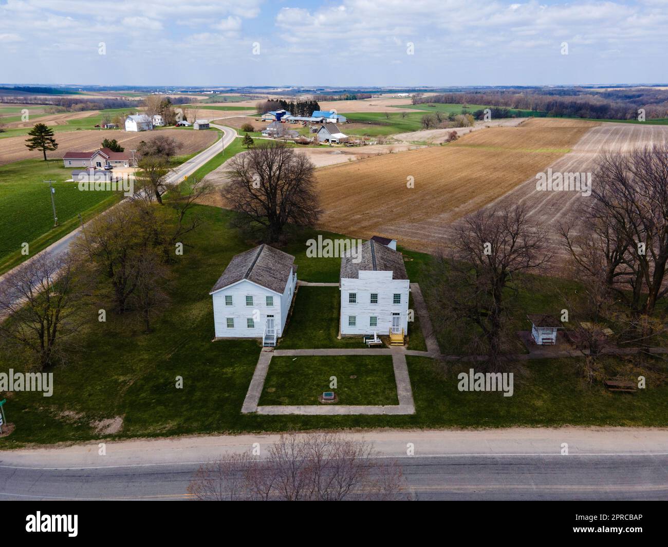 Aerial photograph of the Belmont Historical Site, the Wisconsin