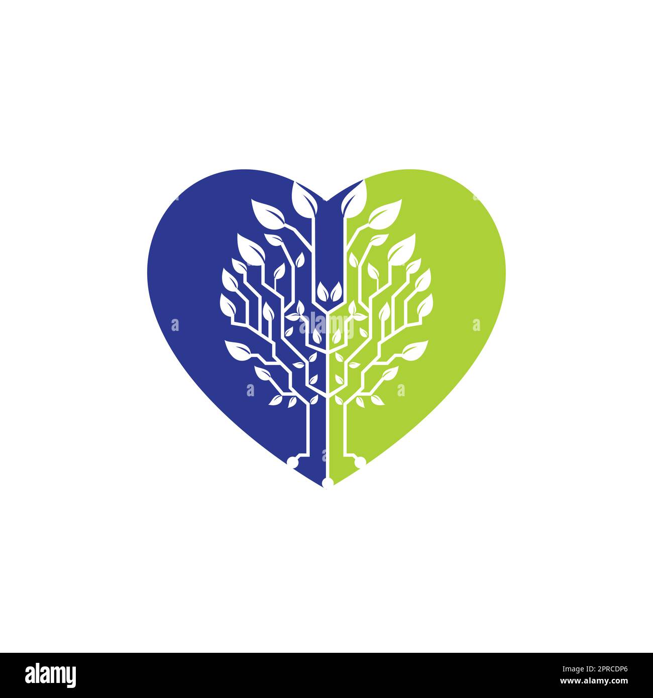 Tech tree vector logo design template. Connecting network tree with ...
