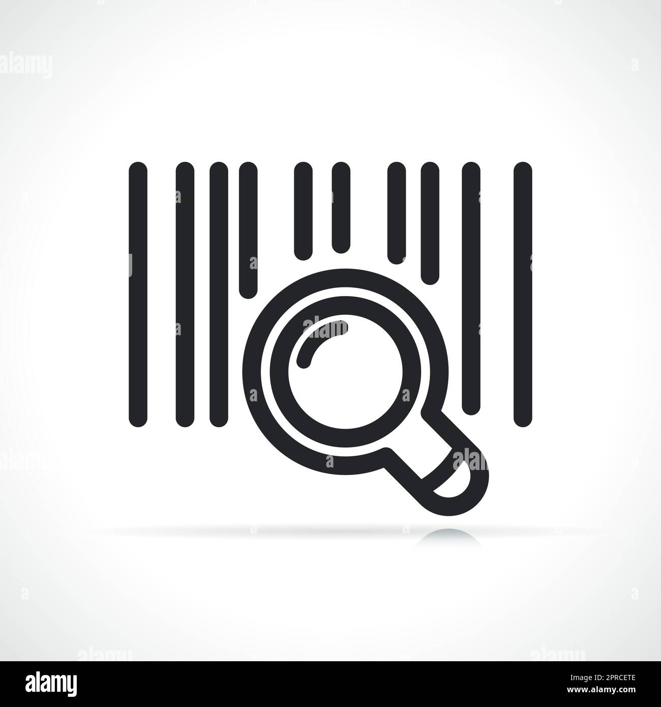barcode and magnifying line icon Stock Vector