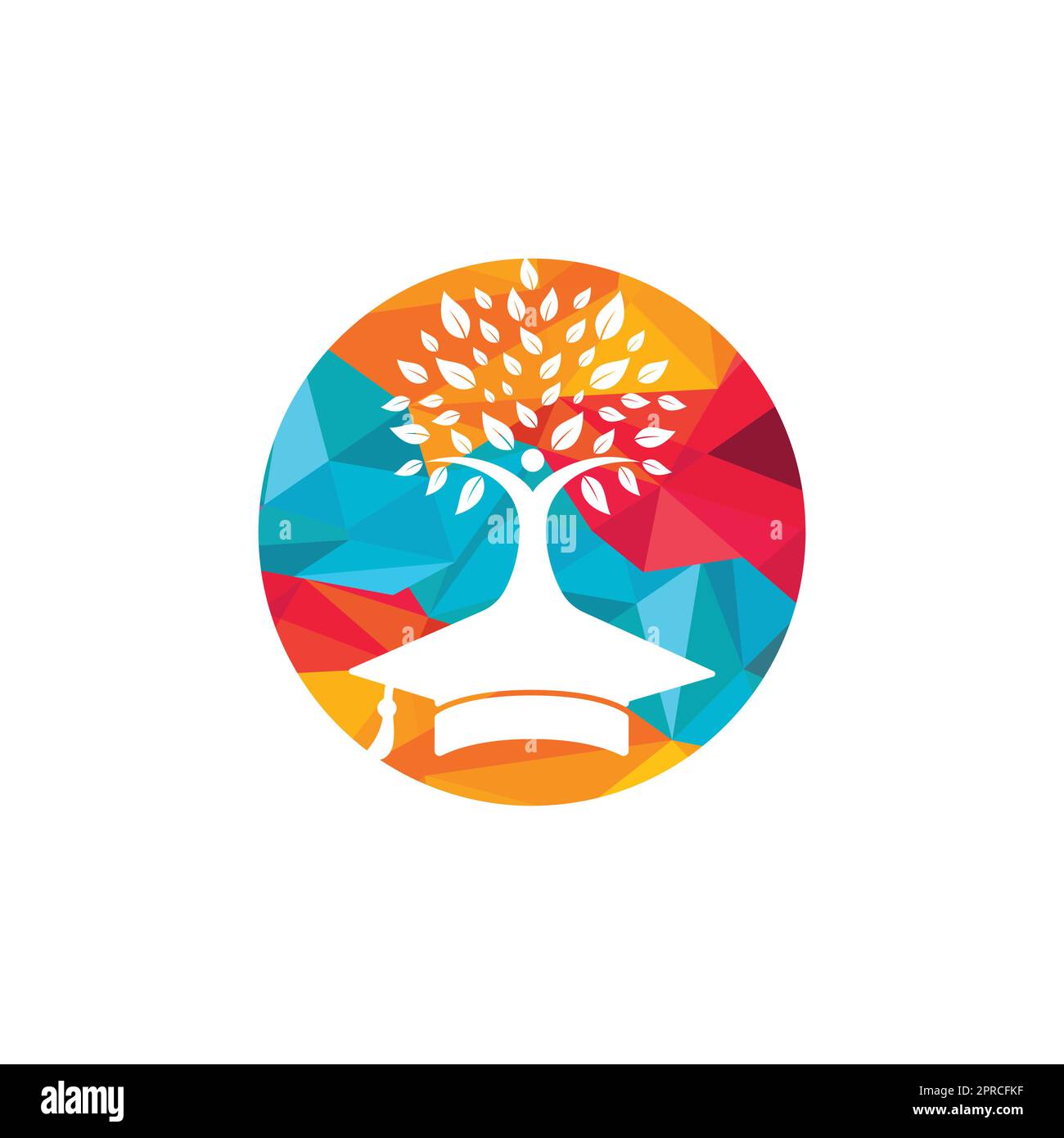 Education insurance and support logo concept. Graduation cap and human