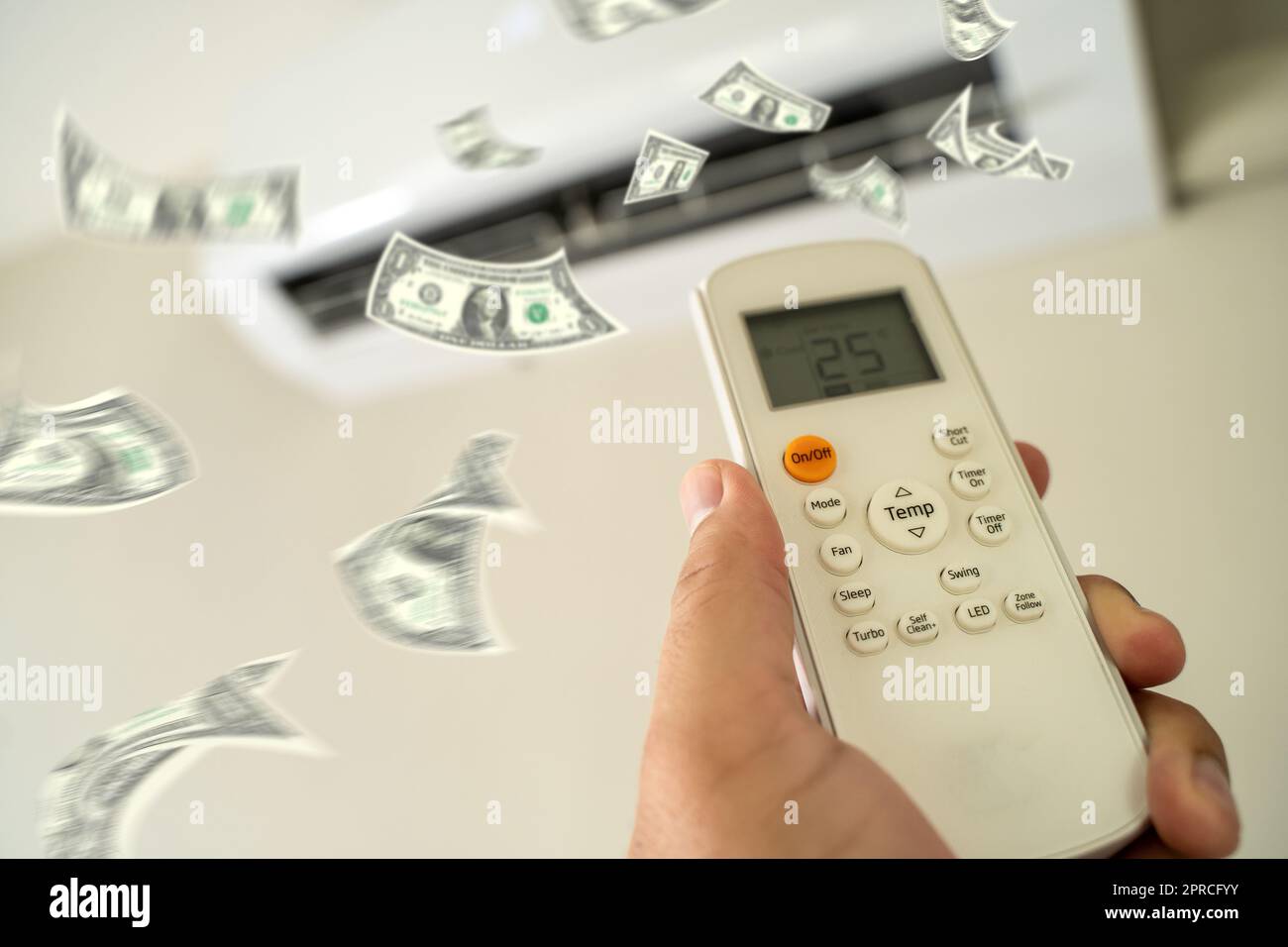 Adjust the indoor temperature with the air conditioner's energy. Help