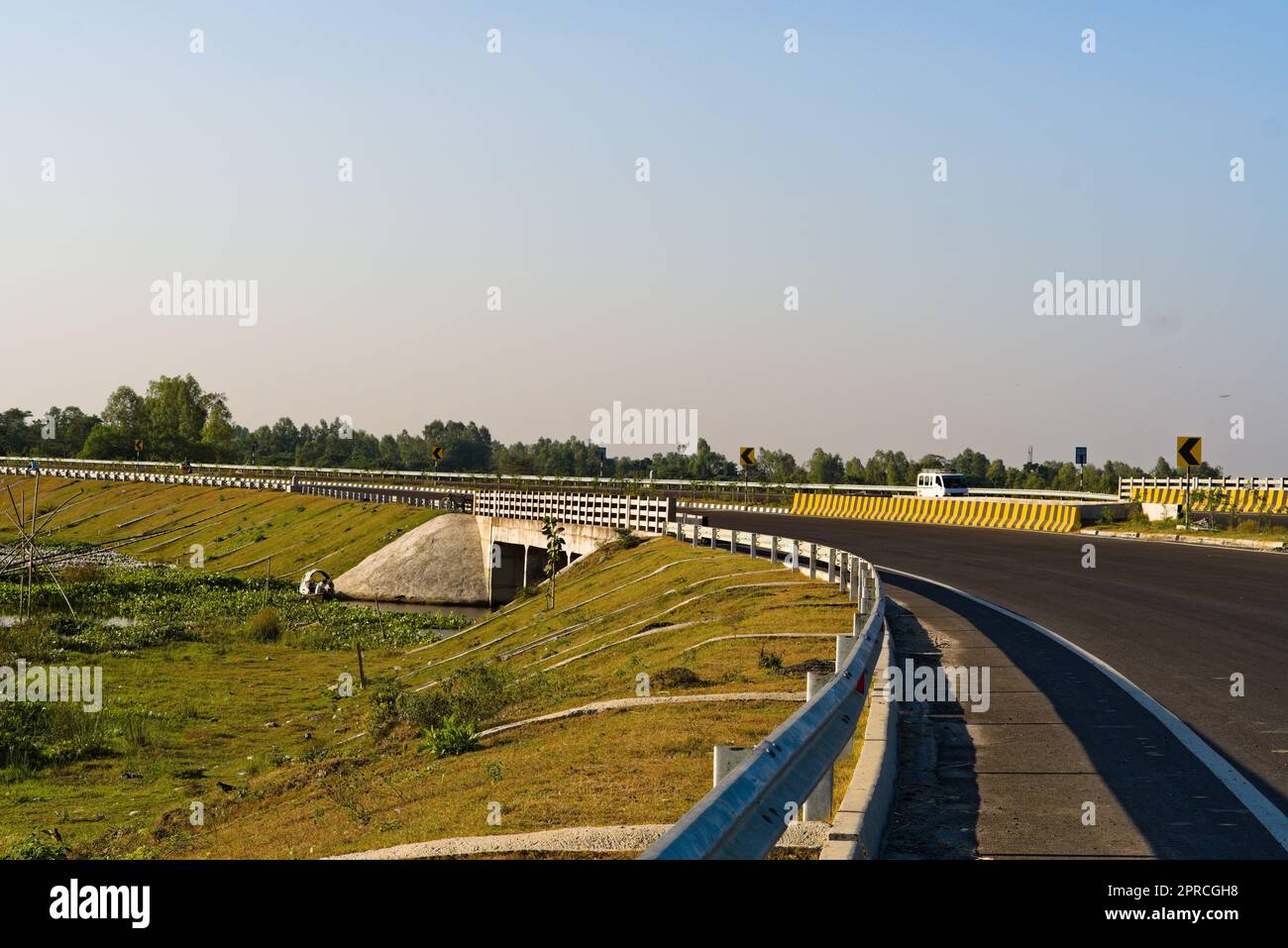 curve along the national highway in India Stock Photo
