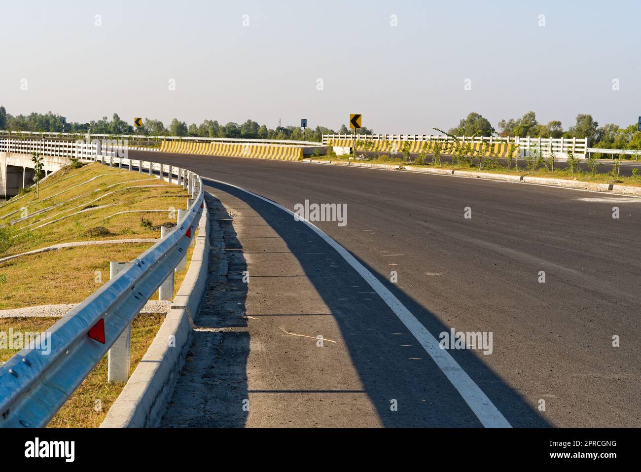 curve along the national highway in India Stock Photo