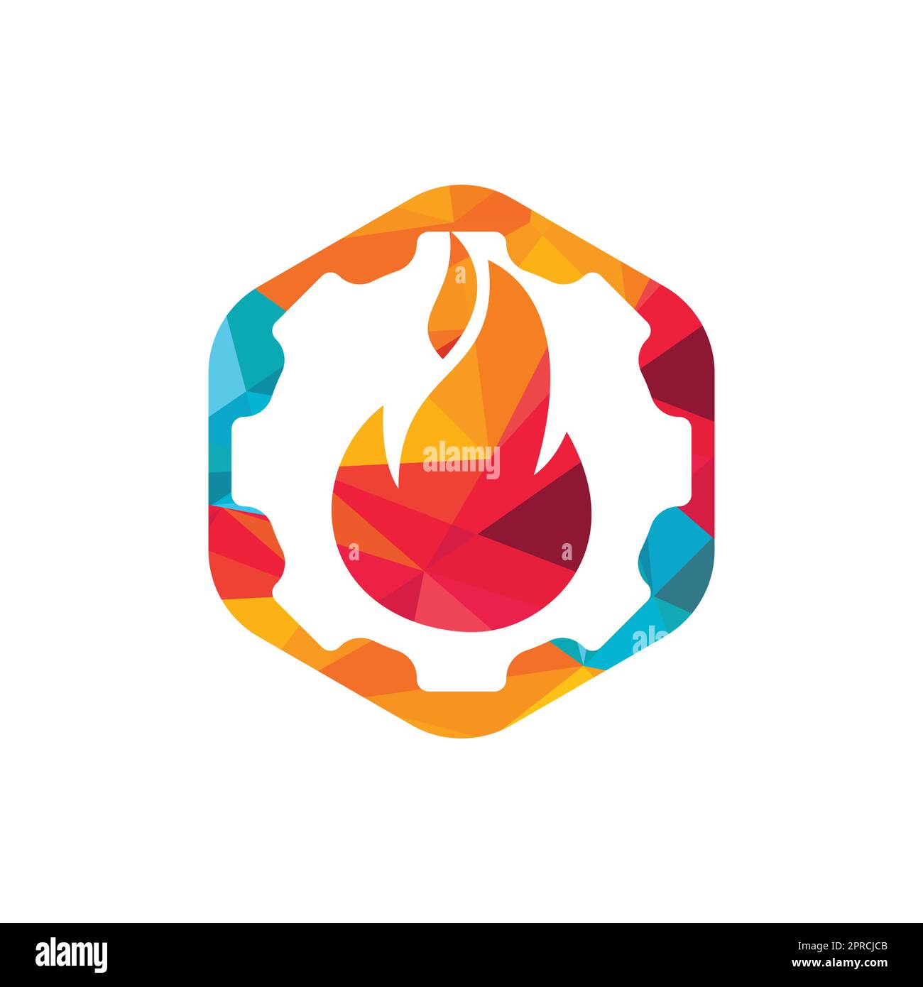 Gear and fire vector logo design template Stock Vector Image & Art Alamy
