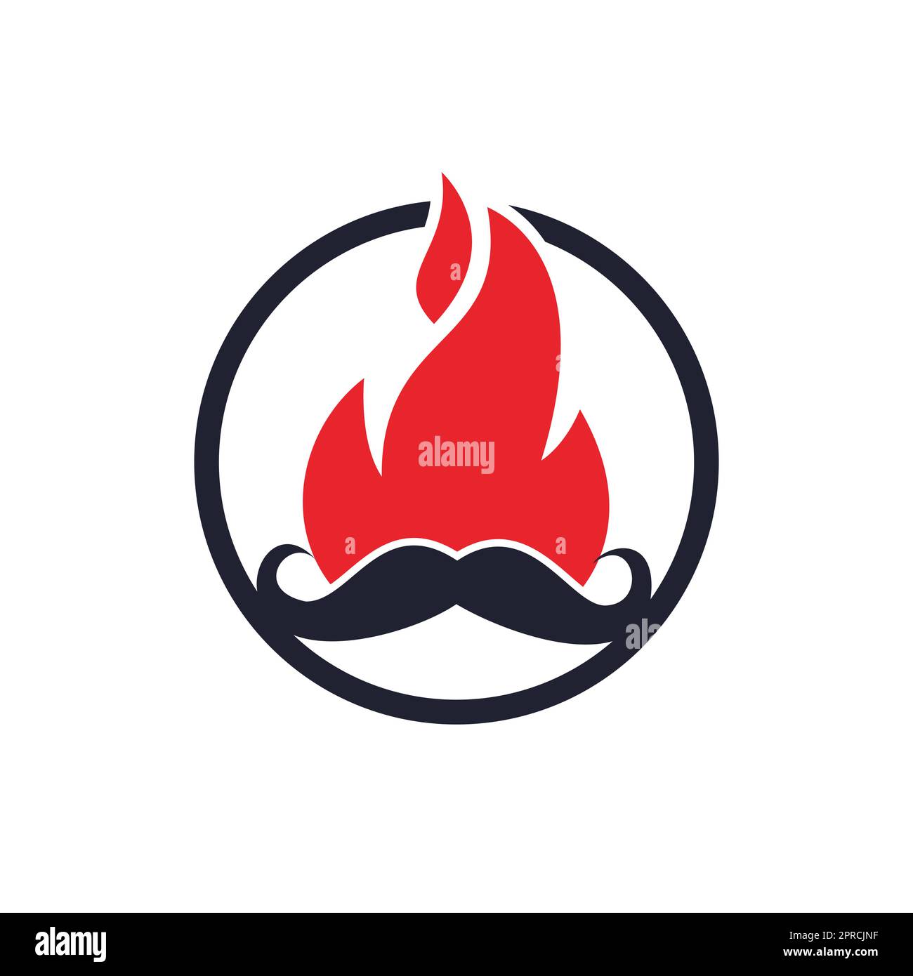 Mustache fire vector logo design concept. Restaurant or kitchen design
