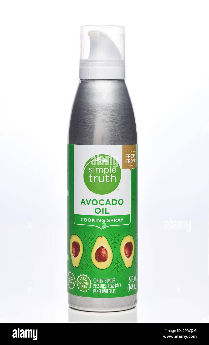 IRVINE, CALIFORNIA - 31 MAR 2023: A can of Simple Truth Avocado Oil Cooking Spray. Stock Photo