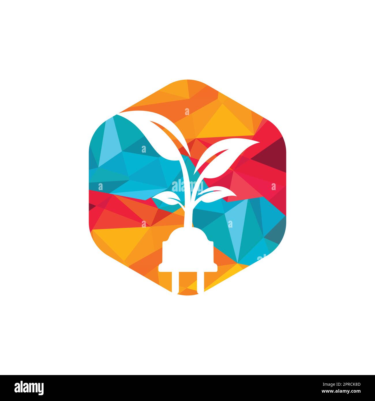 Green energy electricity logo concept. Electric plug icon with tree ...