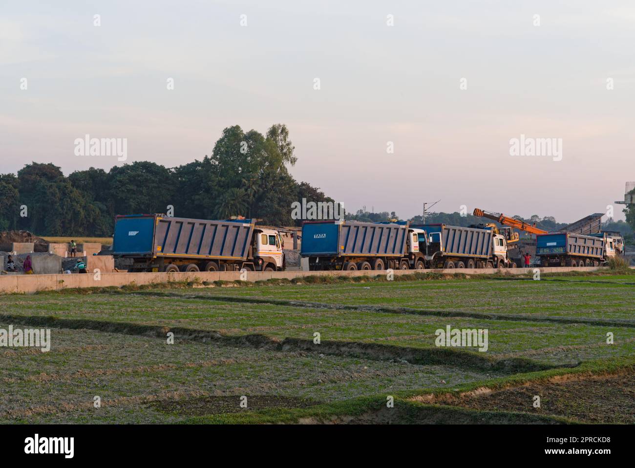 road construction work site in india Stock Photo