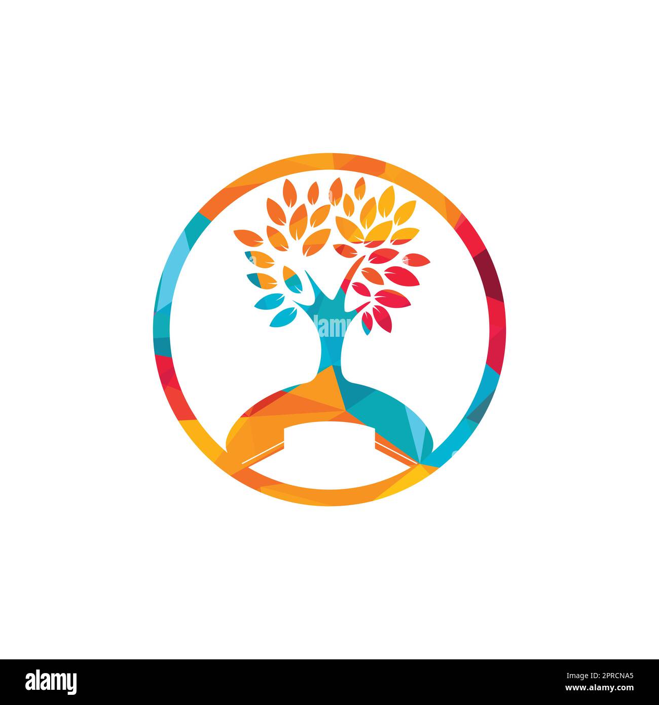 Nature call vector logo design. Handset tree icon design template Stock ...