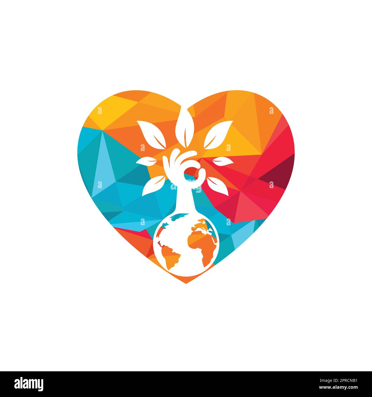 Globe and hand tree vector logo design. Ecology and sustainable concept ...