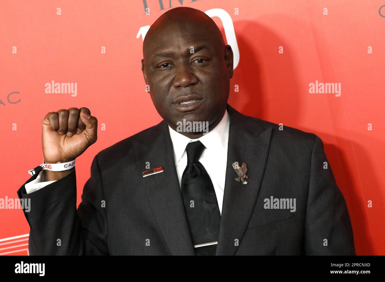 New York, United States. 26th Apr, 2023. Benjamin Crump arrives on the