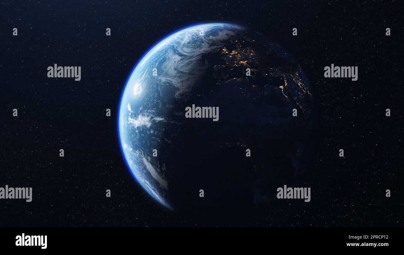 Planet earth and the european continent seen from outer space Stock ...