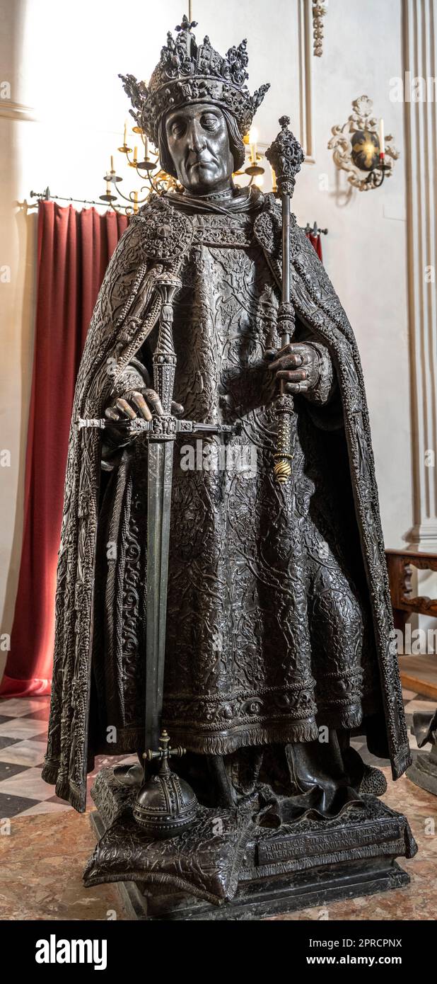 Frederick III bronze statue at the Hofkirche museum in Innsbruck for