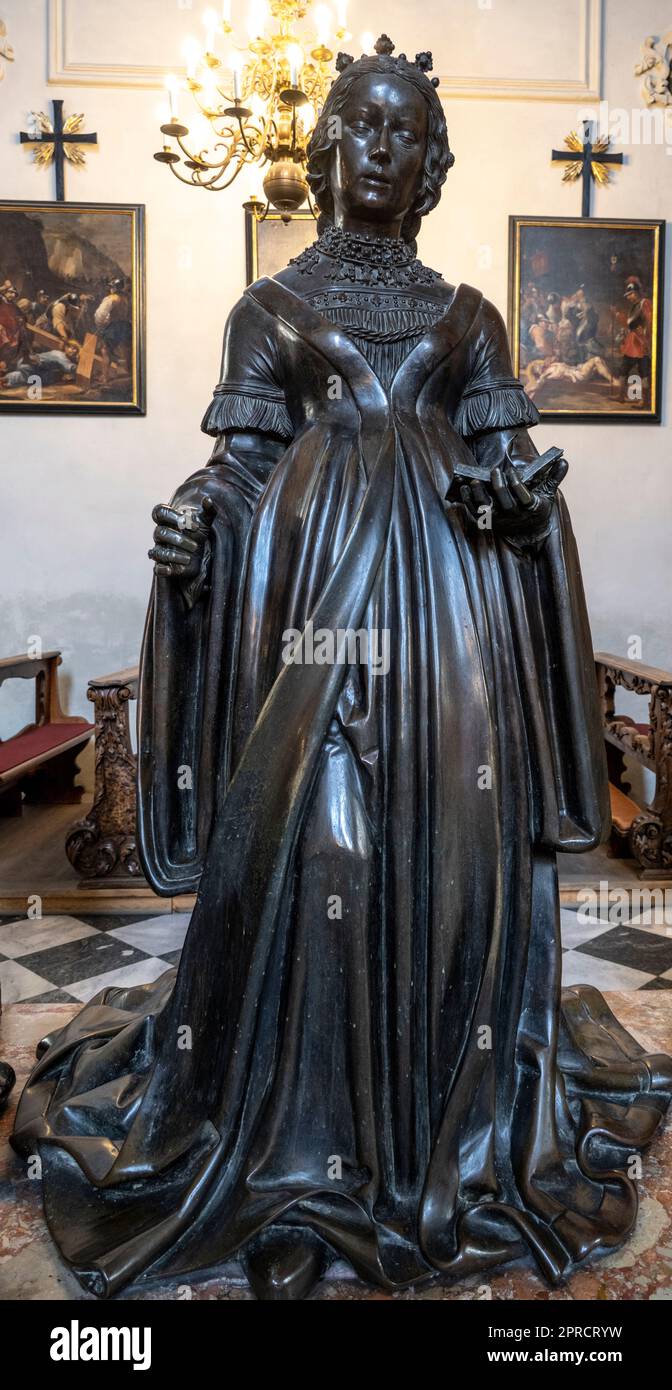 Elizabeth of Gorizia-Tyrol or Carinthia bronze statue at the