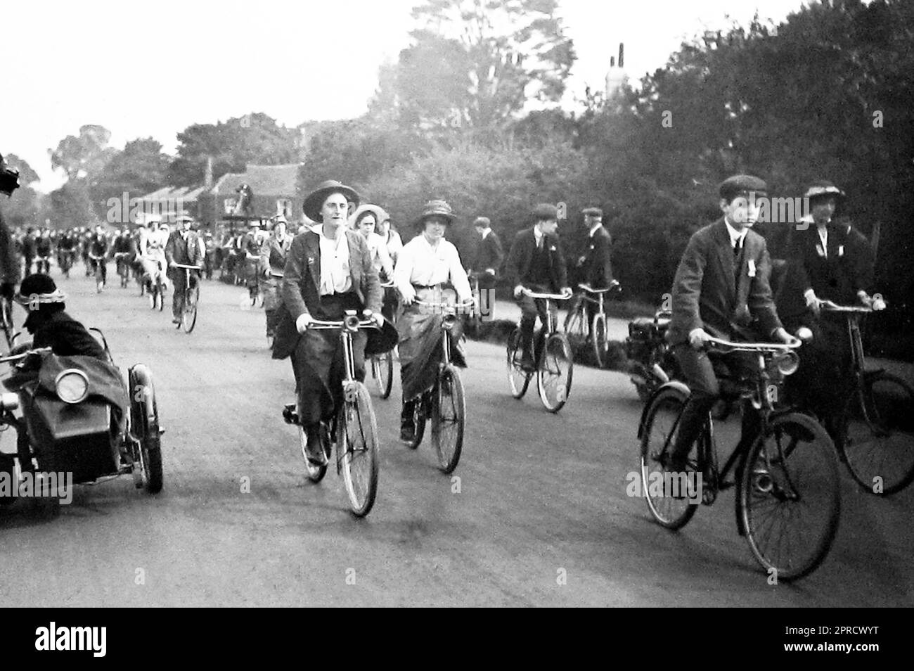 Cycling rally, early 1900s Stock Photo