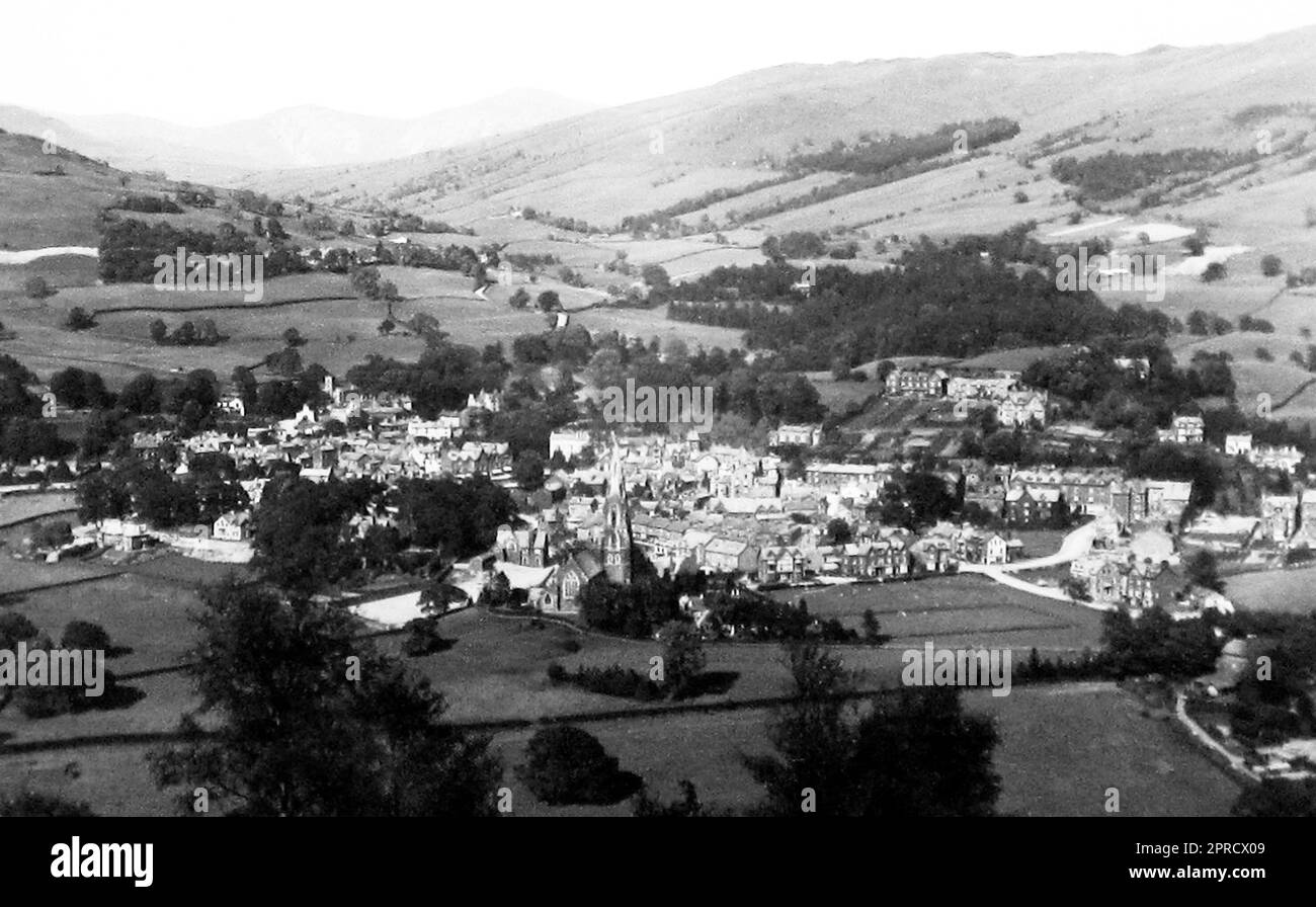 Panorama of Ambleside, Victorian period Stock Photo Alamy