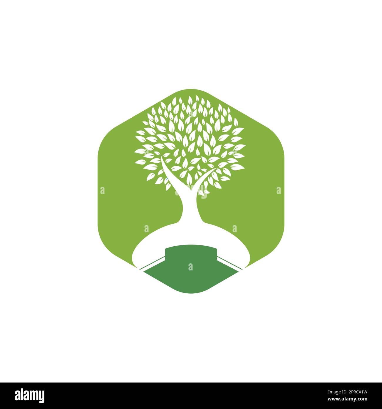 Nature call vector logo design. Handset tree icon design template Stock ...