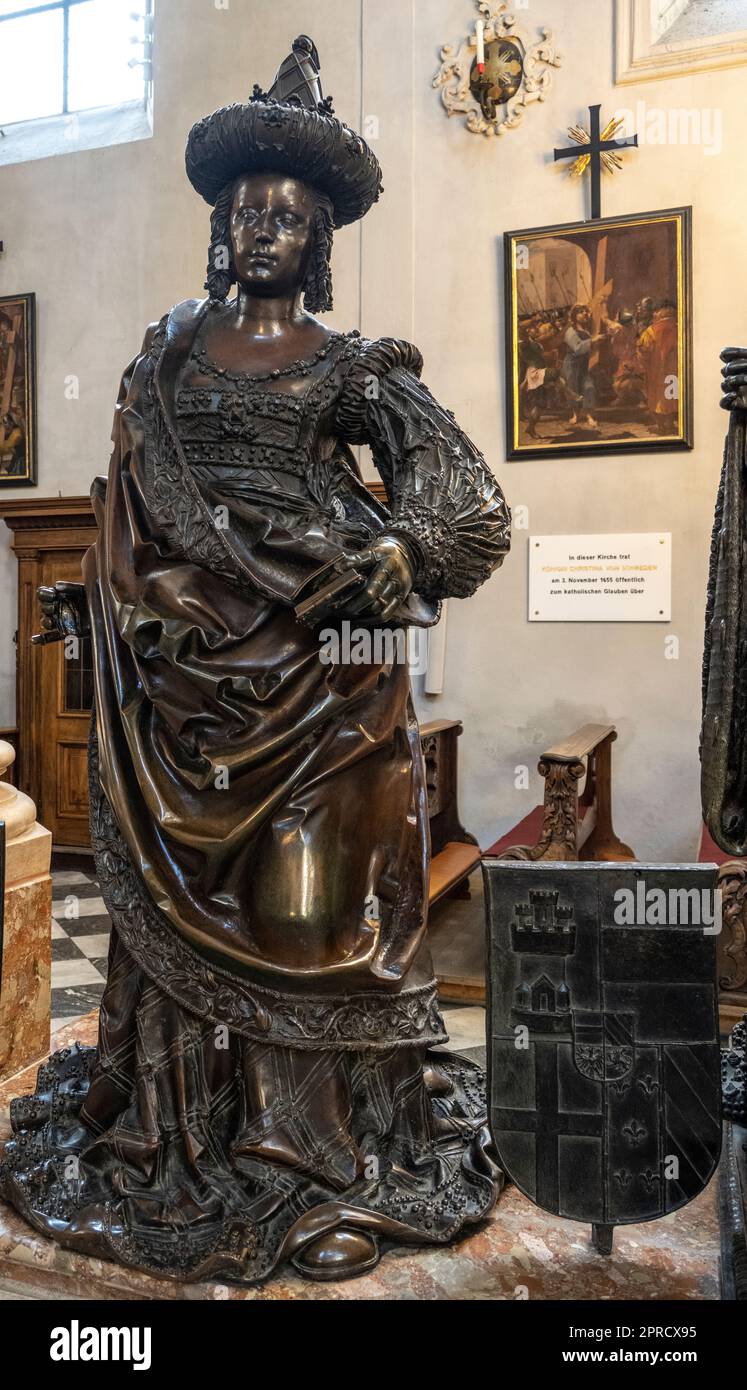 Cymburgis of Masovia bronze statue at the Hofkirche museum in Innsbruck for Emperor Maximilian I. Stock Photo