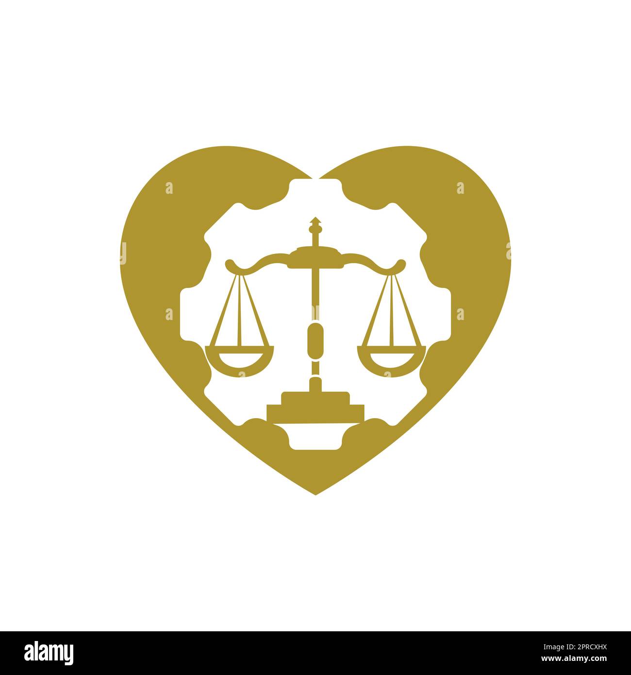 Industrial law firm vector logo design concept. Law firm with gear logo