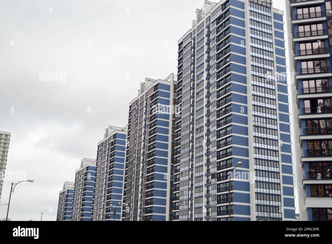 New modern tall blue glass multi-storey comfortable urban monolithic ...