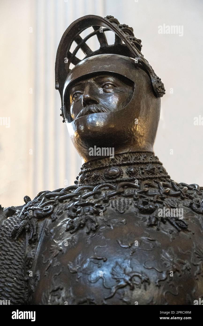 Arthur of England bronze statue at the Hofkirche museum in Innsbruck for Emperor Maximilian I