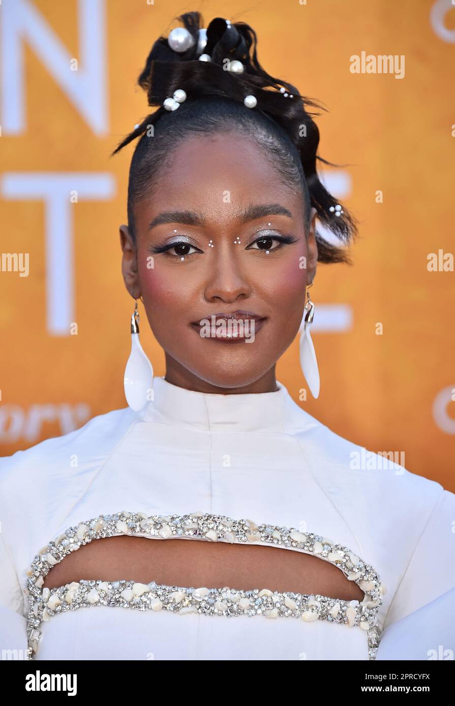 India Amarteifio arrives at the Los Angeles premiere of "Queen