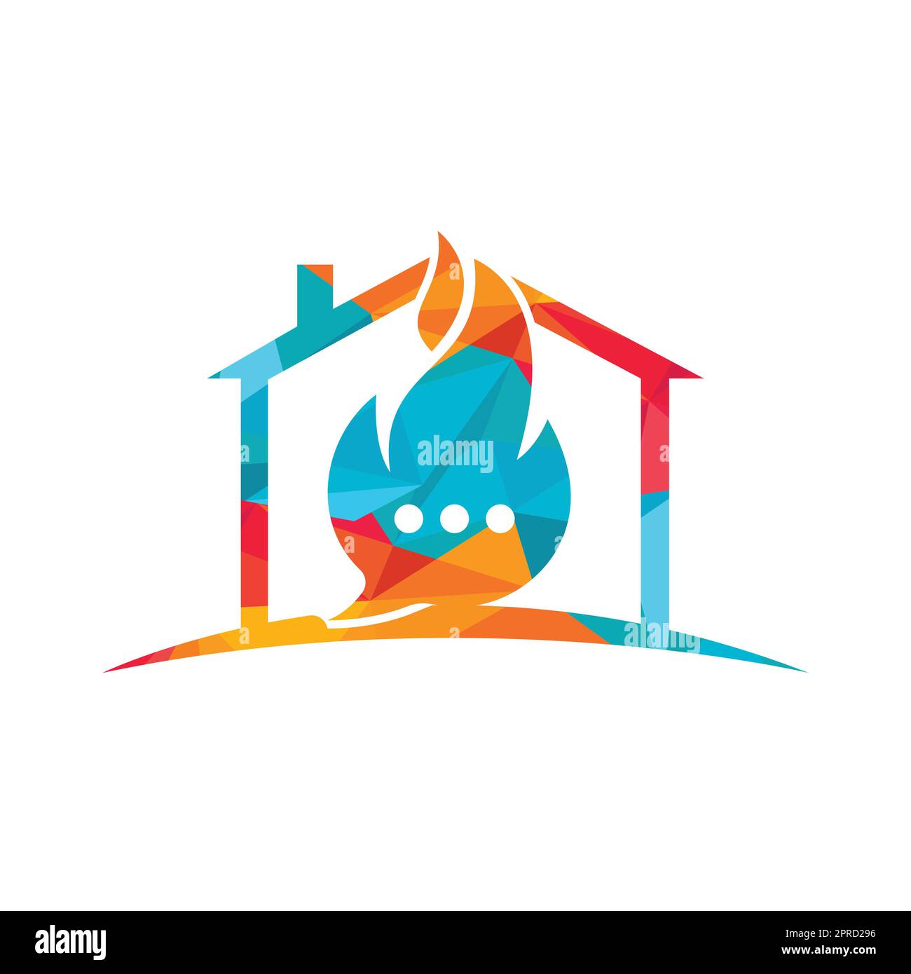 Hot talk vector logo design. Fire chat icon logo design concept. Stock Vector