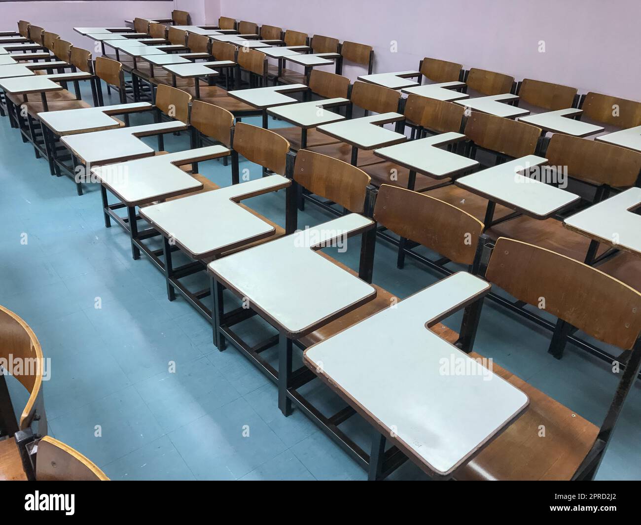 Wooden chairs in the classroom background Stock Photo Alamy